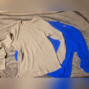 ○2 Like New○ Boys Large Cat & Jack long sleeved thermal style t-shirts